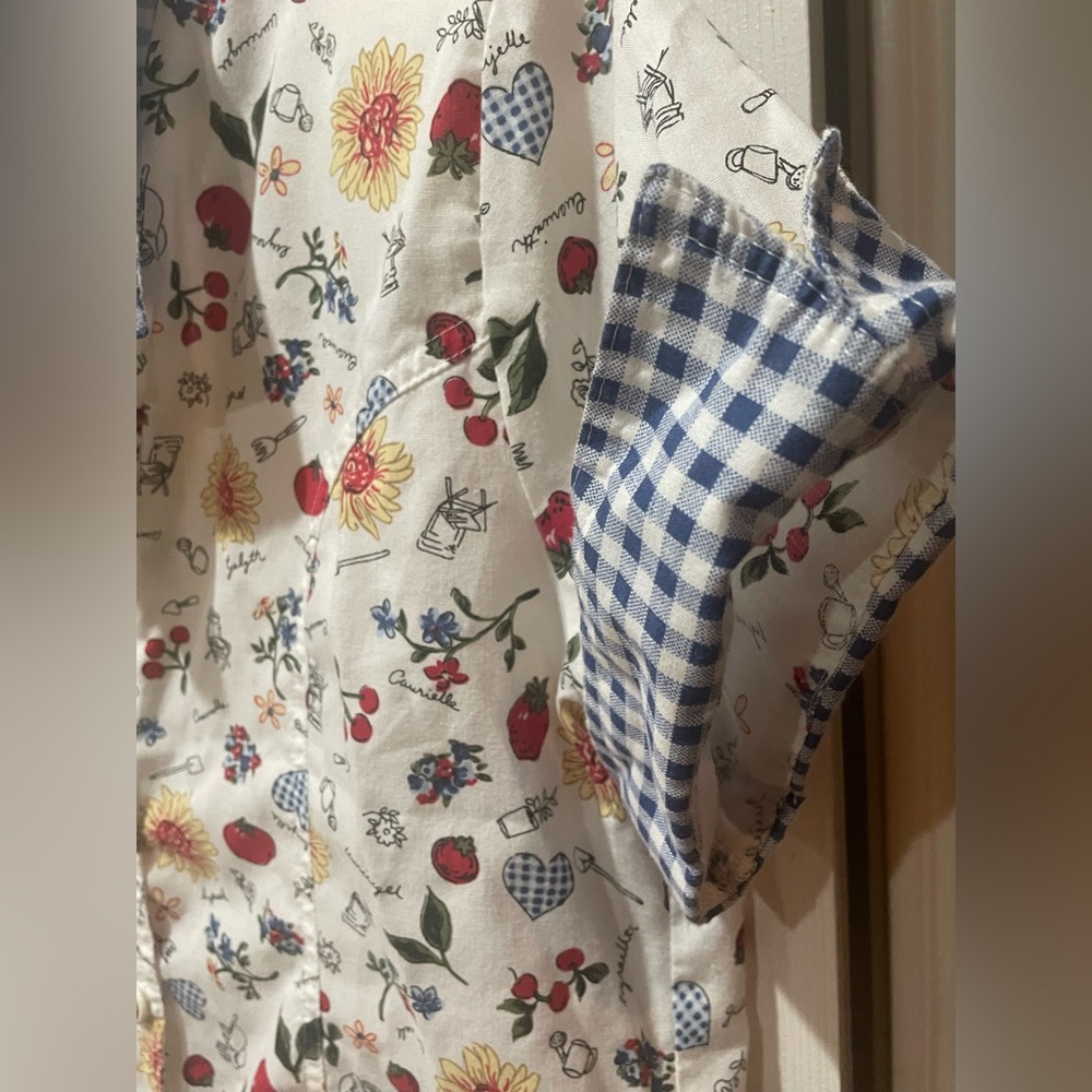 Caliché Ladies Vintage 3/4-Sleeve Leisure Dress - Botanical/Garden Small Plaid - Picture 8 of 11
